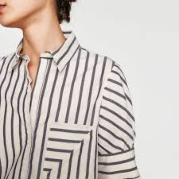 ZARA Trafaluc Collection Striped Button-Up Shirt S - Picture 2 of 10